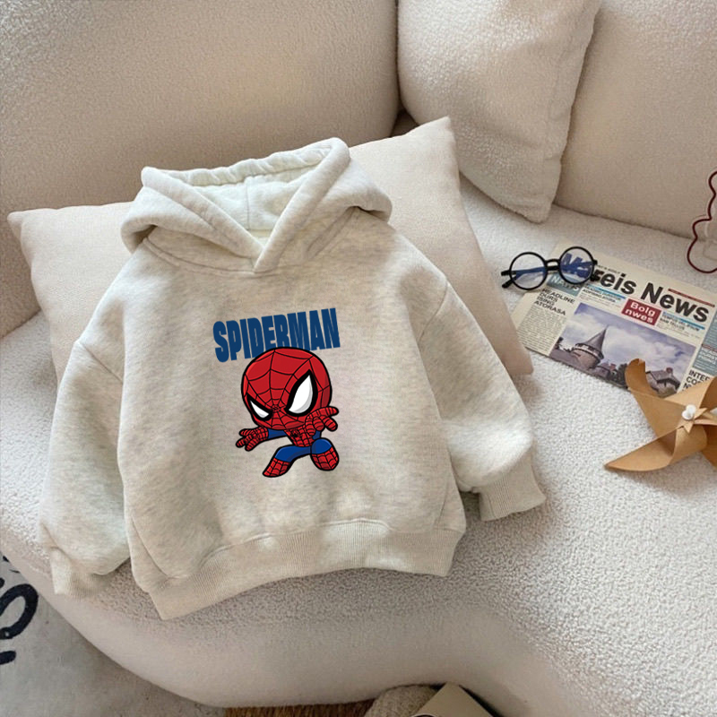 100%纯棉男童加绒加厚连帽卫衣2025秋冬新款儿童宝宝休闲外穿上衣