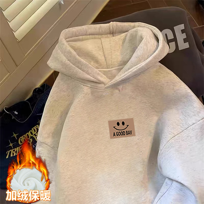 纯棉男童加绒加厚连帽卫衣2025秋冬新款中小儿童宝宝卡通帅气上衣