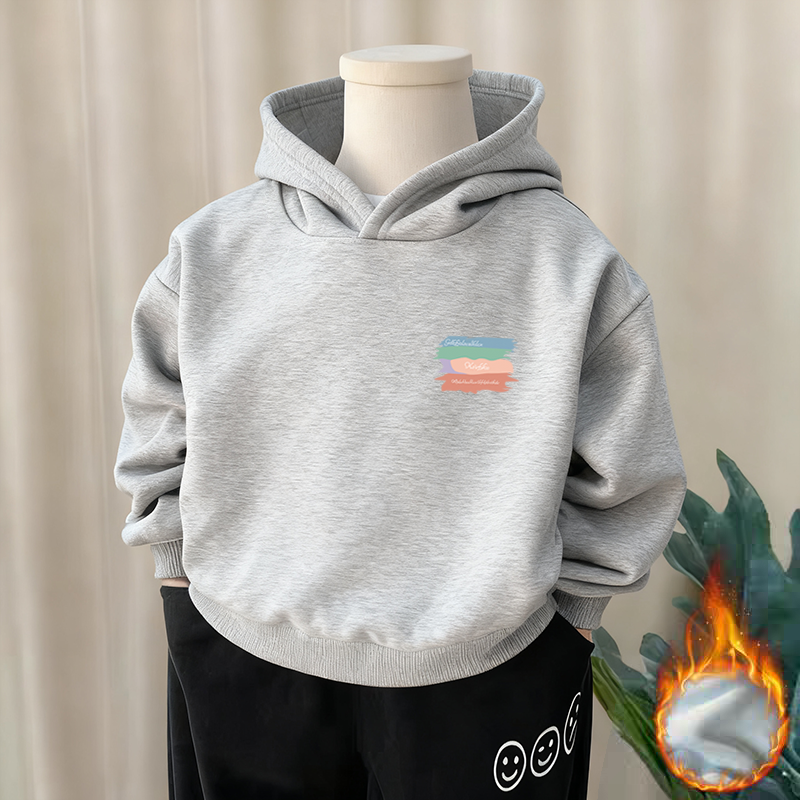 纯棉男童加绒加厚连帽卫衣2025秋冬新款中小儿童宝宝洋气卡通上衣