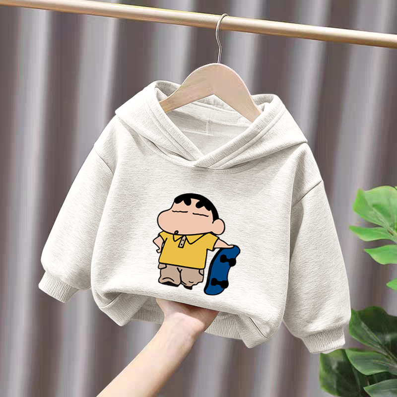 纯棉男童加绒加厚连帽卫衣2025秋冬新款中小儿童宝宝动漫印花上衣