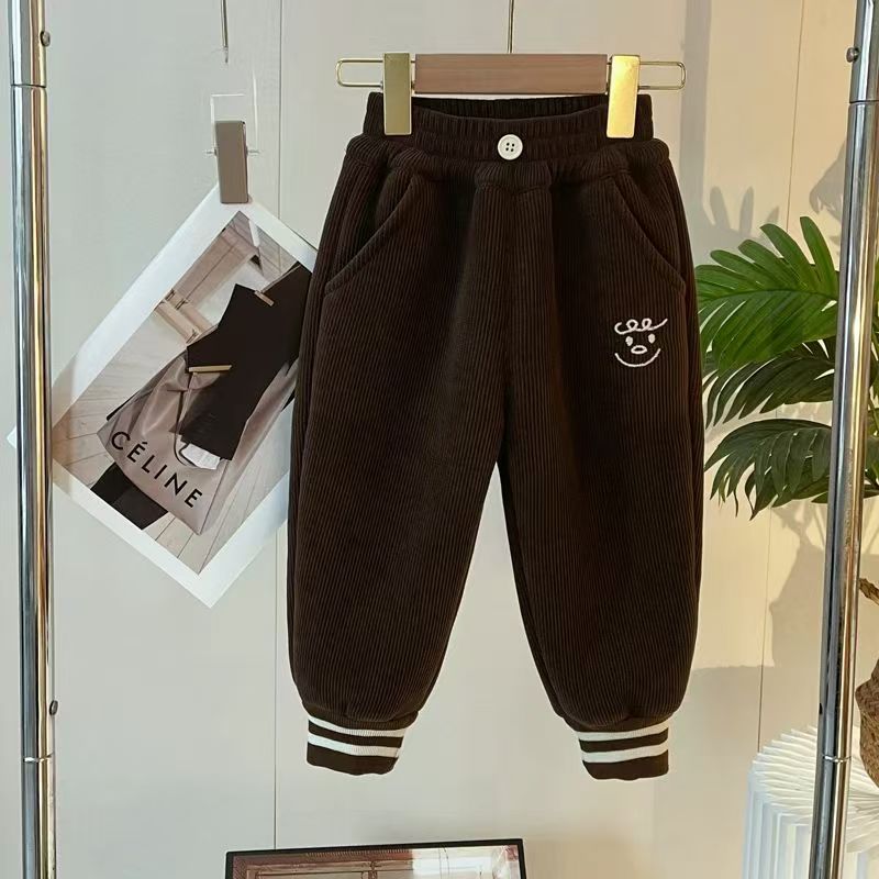 男女童洋气裤子秋冬季儿童宝宝宽松加绒加厚保暖休闲运动哈伦卫裤