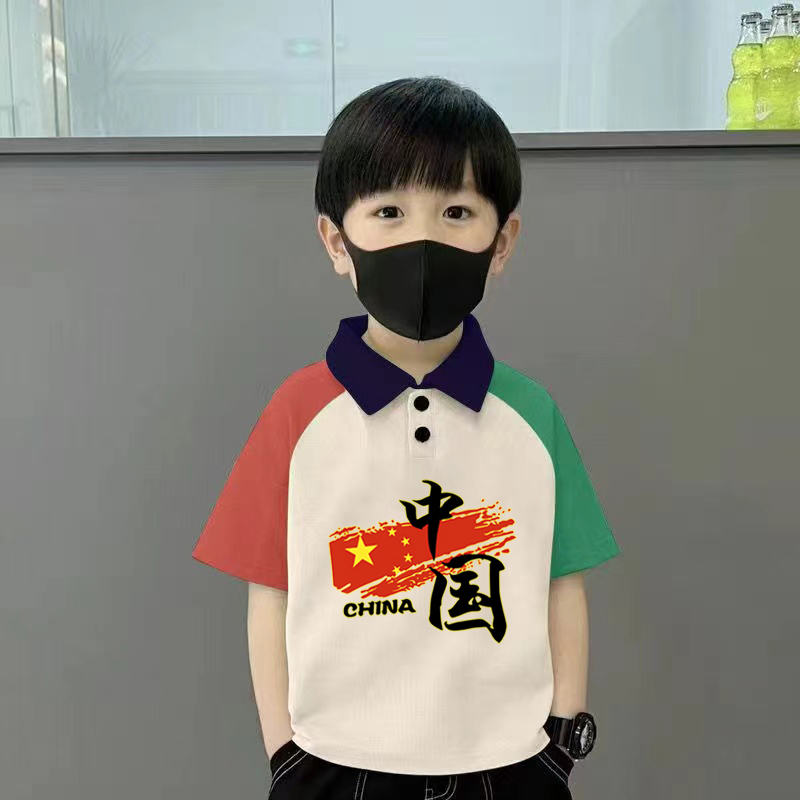 100%纯棉男童插肩polo翻领短袖T恤夏季新款儿童宝宝休闲百搭上衣
