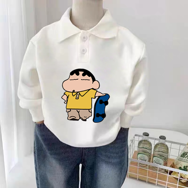 纯棉男童POLO长袖t恤2025春秋季新款中小儿童宝宝时尚印花打底衫