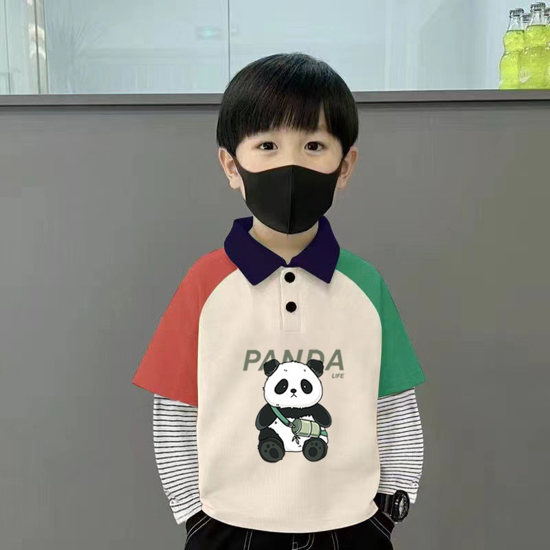 纯棉男童polo衫春秋季新款长袖t恤儿童宝宝卡通动漫帅气印花上衣