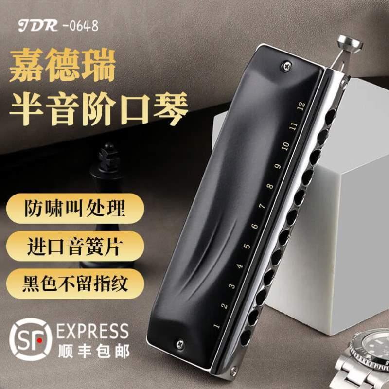 GM专业半音阶学生乐器0648调孔入门初学者口琴JDR12-演奏c自学
