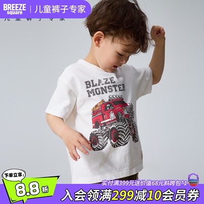 BREEZEsquare儿童短袖工程车T恤