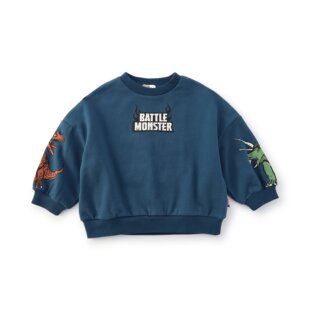 BREEZEsquare专柜同款儿童卡通恐龙印花宽松落肩长袖卫衣R411195