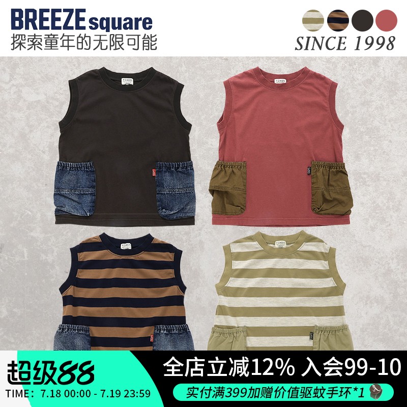 现货棉BREEZESQUARE无袖T恤