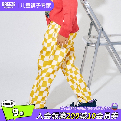 BREEZEsquare专柜同款儿童多色条纹棋盘格活泼休闲裤厨师裤