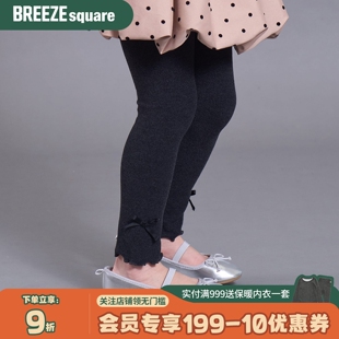 现货BREEZEsquare女童亲肤舒适蝴蝶结花边紧身柔软打底裤 S424015