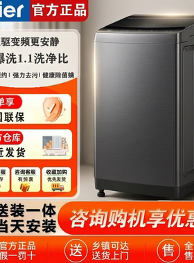 海尔洗衣机全自动家用波轮10公斤直驱一级变频租房EB100B32Mate1
