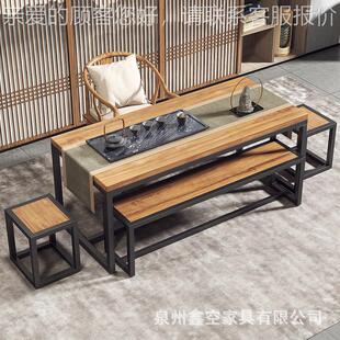 木功夫泡茶桌椅组实合 现代中式 家用客厅接会LKW客茶台桌仿古茶待