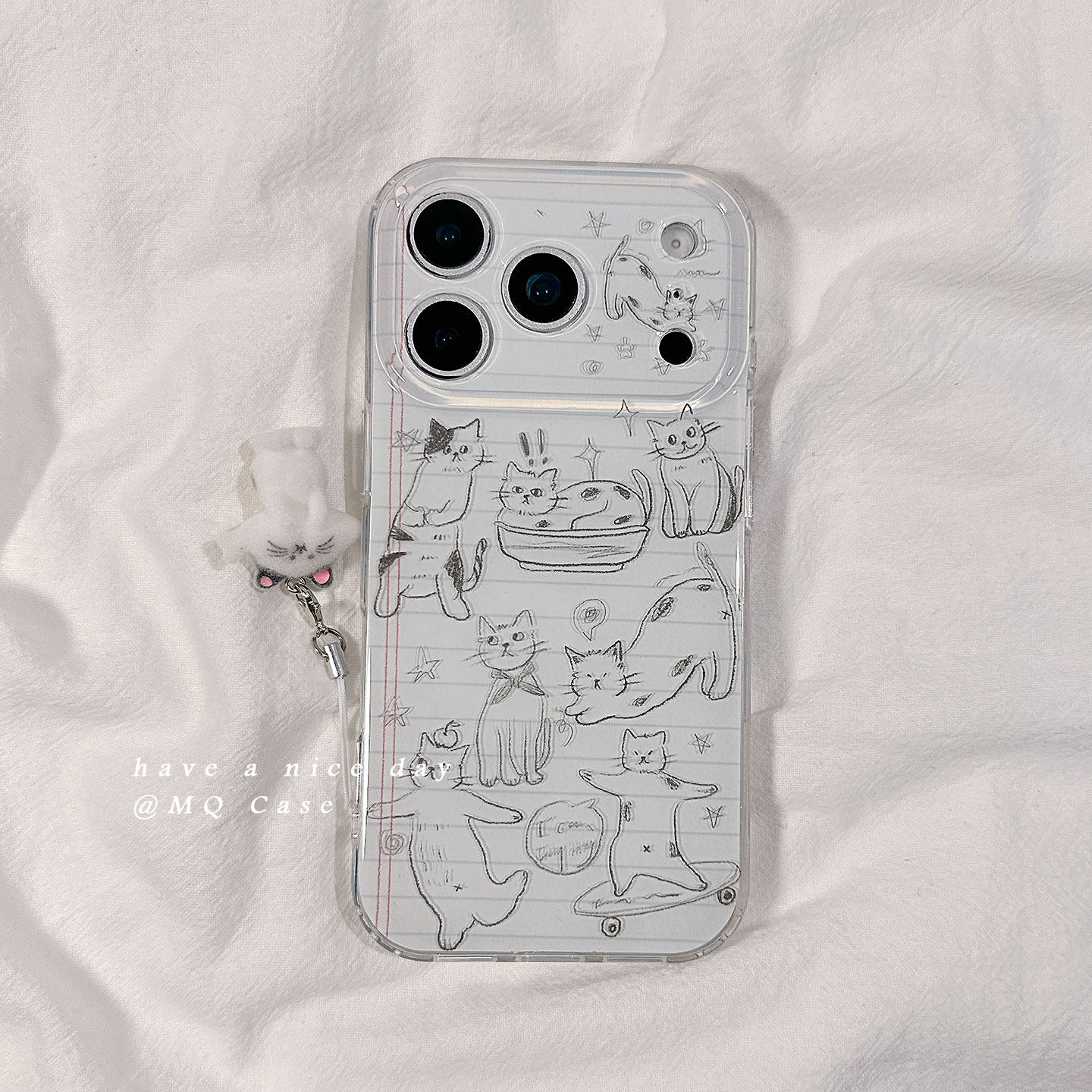 简约ins小猫咪手机壳适用苹果
