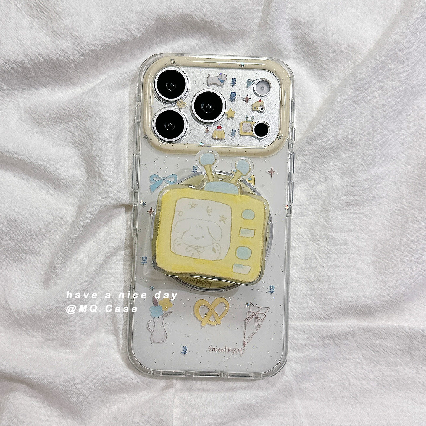 ins可爱小狗卡通适用苹果17手机壳iPhone17Promax新款16高级感15磁吸保护套硅胶防摔镜头全包带支架女款软壳p