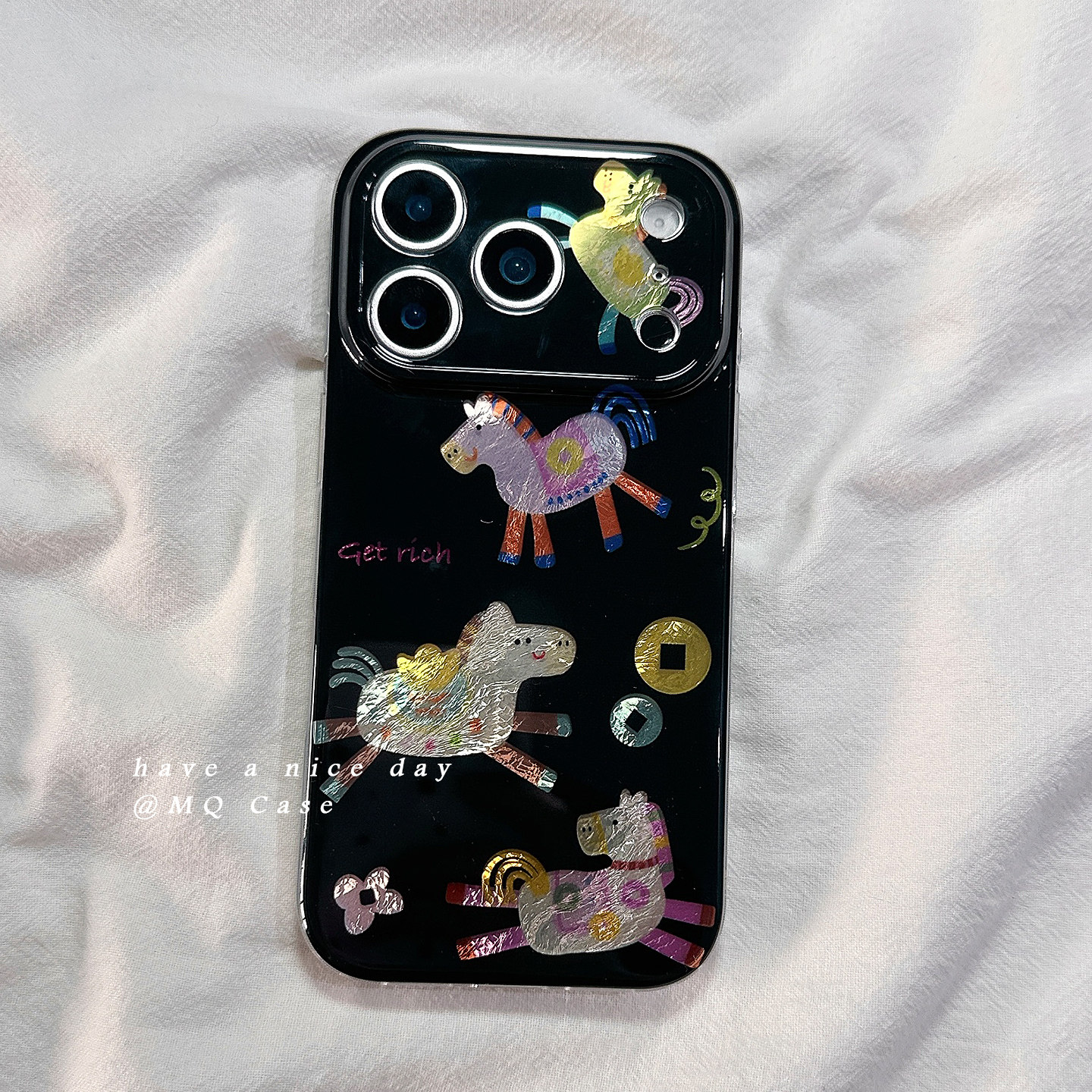 可爱炫彩小马卡通适用苹果17手机壳iPhone17Promax新款16高级感15保护套13硅胶防摔全包创意独特男女款软壳潮