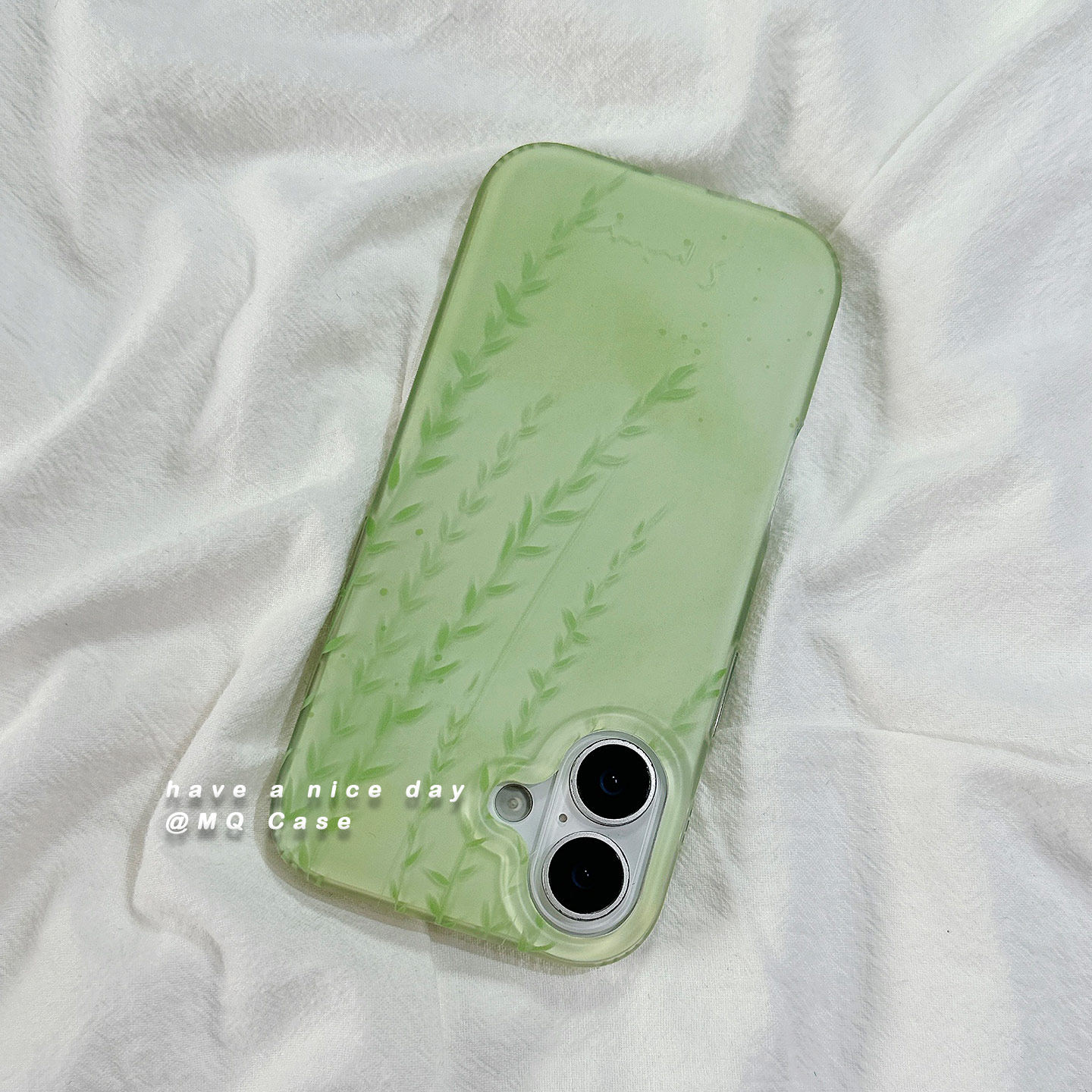 ins小清新柳树适用苹果17手机壳iPhone17Promax新款16高级感15保护套13硅胶14防摔全包绿色磨砂女款软壳夏日p