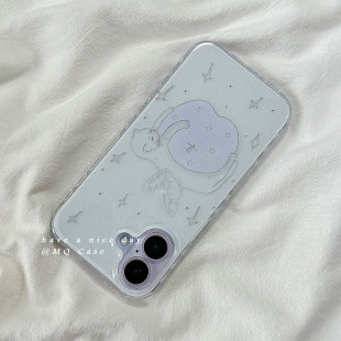 ins风小众可爱猫咪适用iPhone17promax手机壳苹果16新款15/13/14高级感17Pro保护套硅胶防摔全包边闪粉薄软女