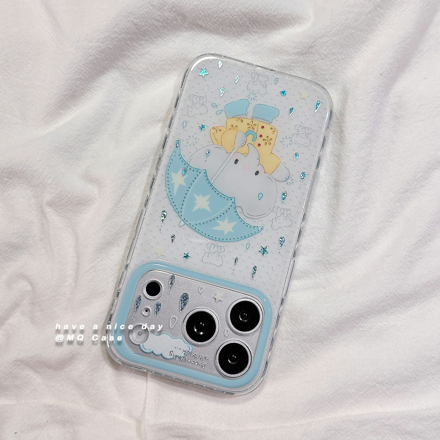 ins韩风可爱雨伞大象适用苹果17手机壳iPhone17Promax新款16高级感15保护套硅胶防摔全包銮金双层印花女款软p