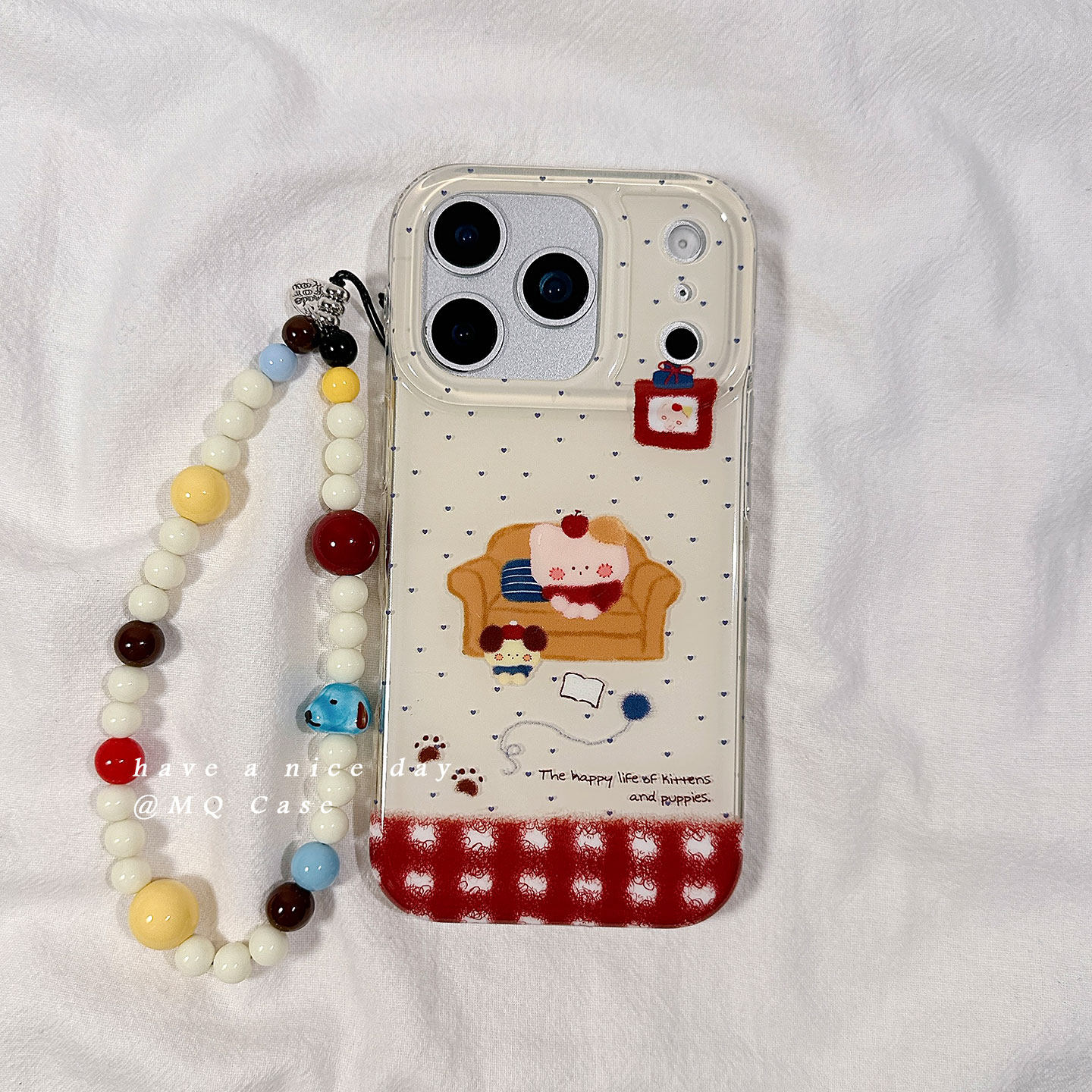 可爱卡通适用苹果17手机壳iPhone17Promax新款16高级感15保护套13硅胶14防摔全包带链条挂绳超薄女款软壳日韩