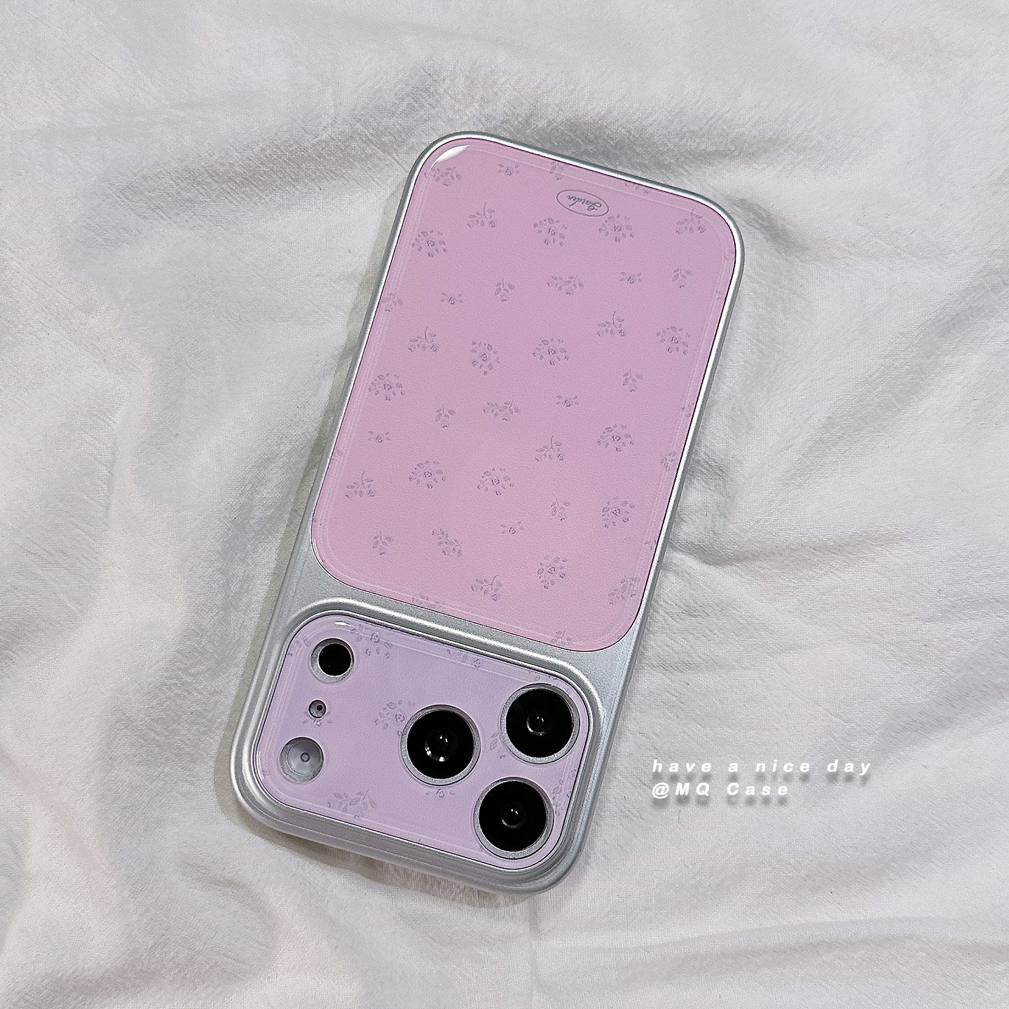 ins少女心粉色碎花适用苹果17手机壳iPhone17Promax新款16高级感15保护套硅胶14防摔全包大视窗镜头女款软壳p