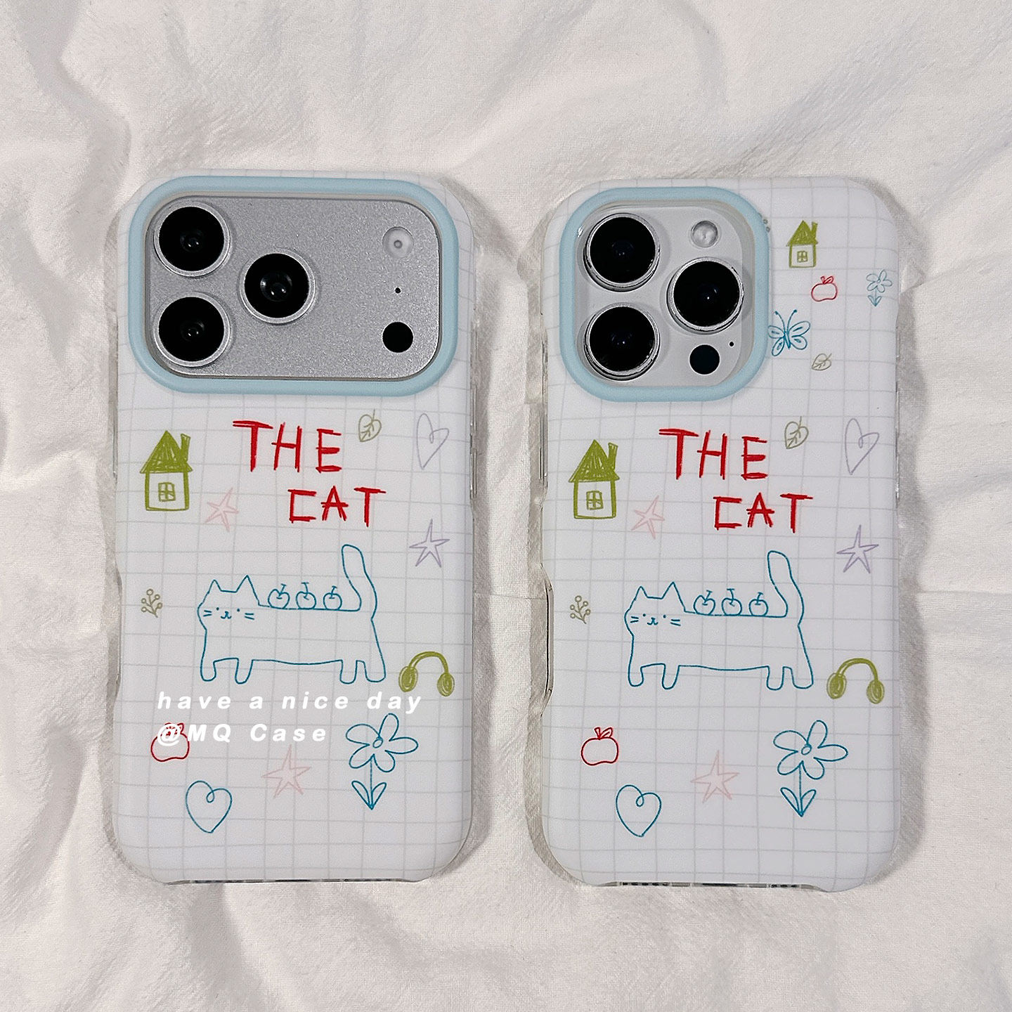 简约线条猫咪卡通适用苹果17手机壳iPhone17Promax新款16高级感15保护套13硅胶14防摔全包创意女款磨砂软壳外