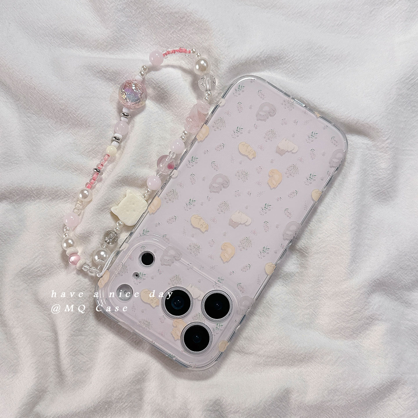 少女心小碎花猫咪适用苹果17手机壳iPhone17Promax新款16高级感15保护套13硅胶14防摔全包创意带链条女款软壳,3C数码配件,手机保护套/壳,淘宝优惠券,粉丝福利购,淘宝优惠卷