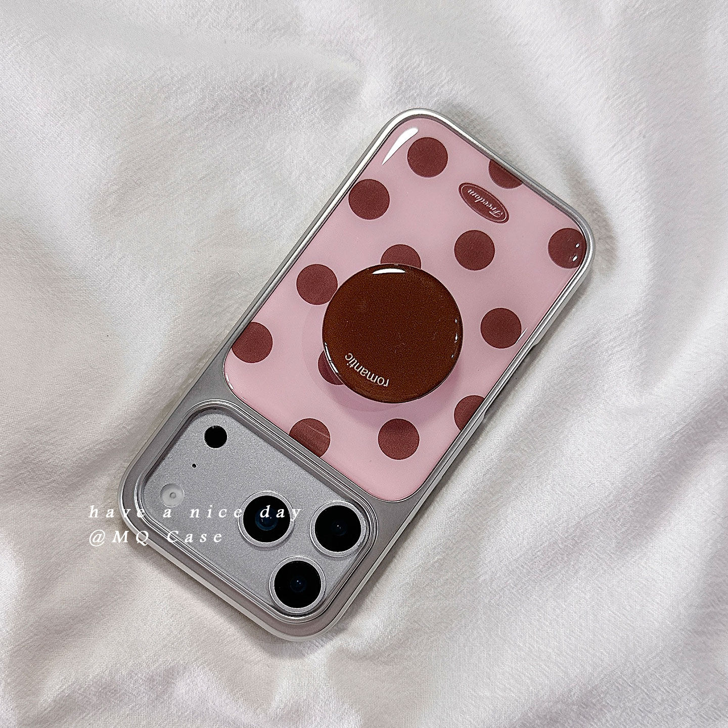 简约少女波点适用苹果17手机壳iPhone17Promax新款16高级感15保护套13硅胶14防摔全包带支架女款软壳秋冬超薄