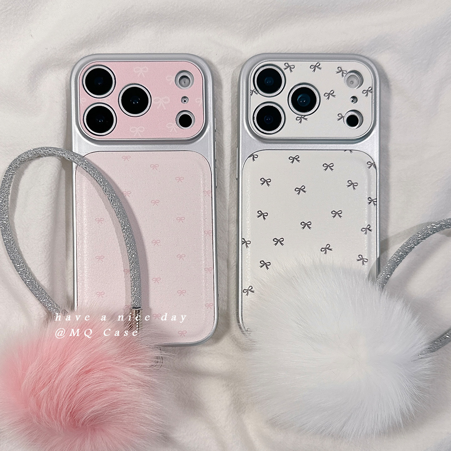 简约少女心蝴蝶结适用苹果17手机壳iPhone17Promax新款16高级感15保护套13硅胶14防摔全包镜头带挂绳腕带女软