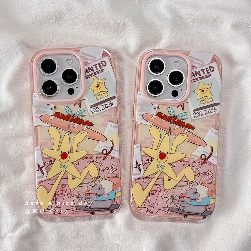 趣味可爱星星面包适用苹果16手机壳iPhone15Promax新款13/14高级感16promax保护套硅胶防摔全包二合一软壳女p