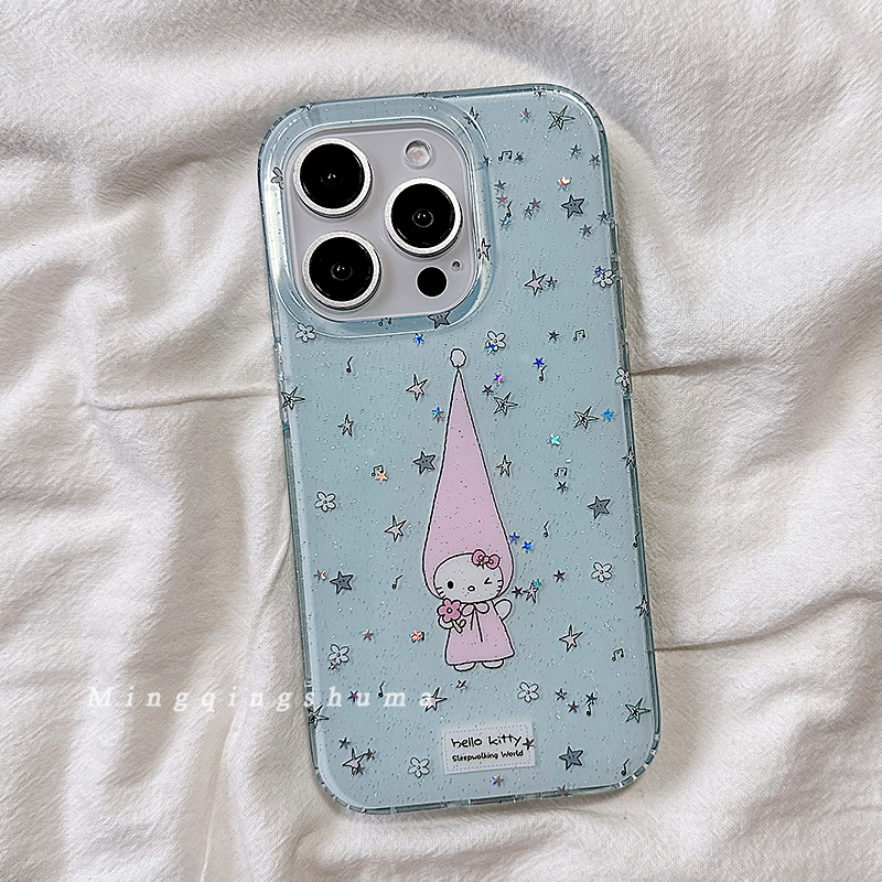ins韩系可爱卡通适用苹果16手机壳iPhone15Promax新款13/14高级感16promax保护套硅胶防摔全包创意蓝色软壳女