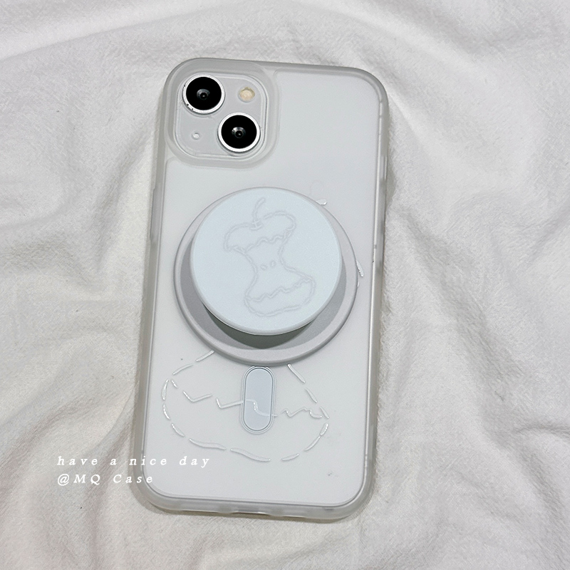 简约苹果核适用苹果16手机壳iPhone15Promax新款13/14高级感16promax保护套硅胶防摔全包磁吸带支架软壳ins女