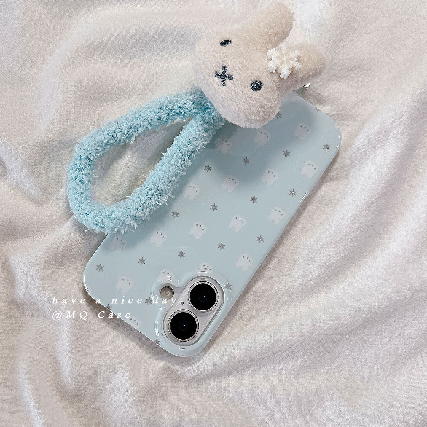 可爱星星小兔子适用苹果17手机壳iPhone17Promax新款16高级感15保护套13硅胶14防摔全包创意手腕带挂绳女款软