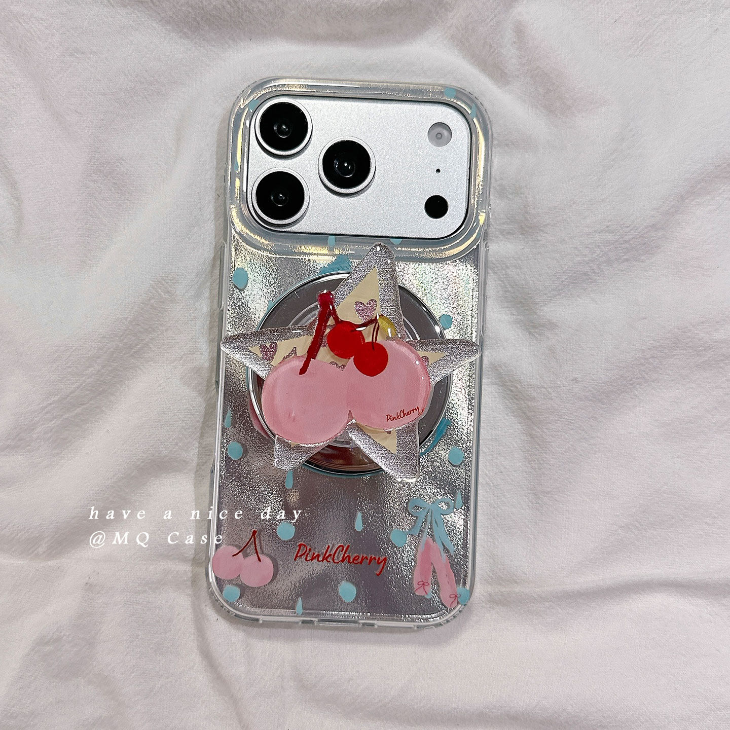 ins韩风油画樱桃水果适用苹果17手机壳iPhone17Promax新款16高级感15磁吸保护套硅胶防摔全包带支架女款软壳p