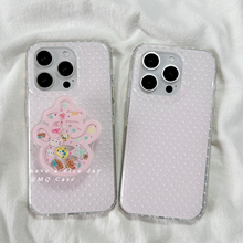 简约波点适用苹果16Promax手机壳iPhone15新款13高级感14保护套防摔硅胶16Pro全包带摇摇乐支架女款软粉色ins