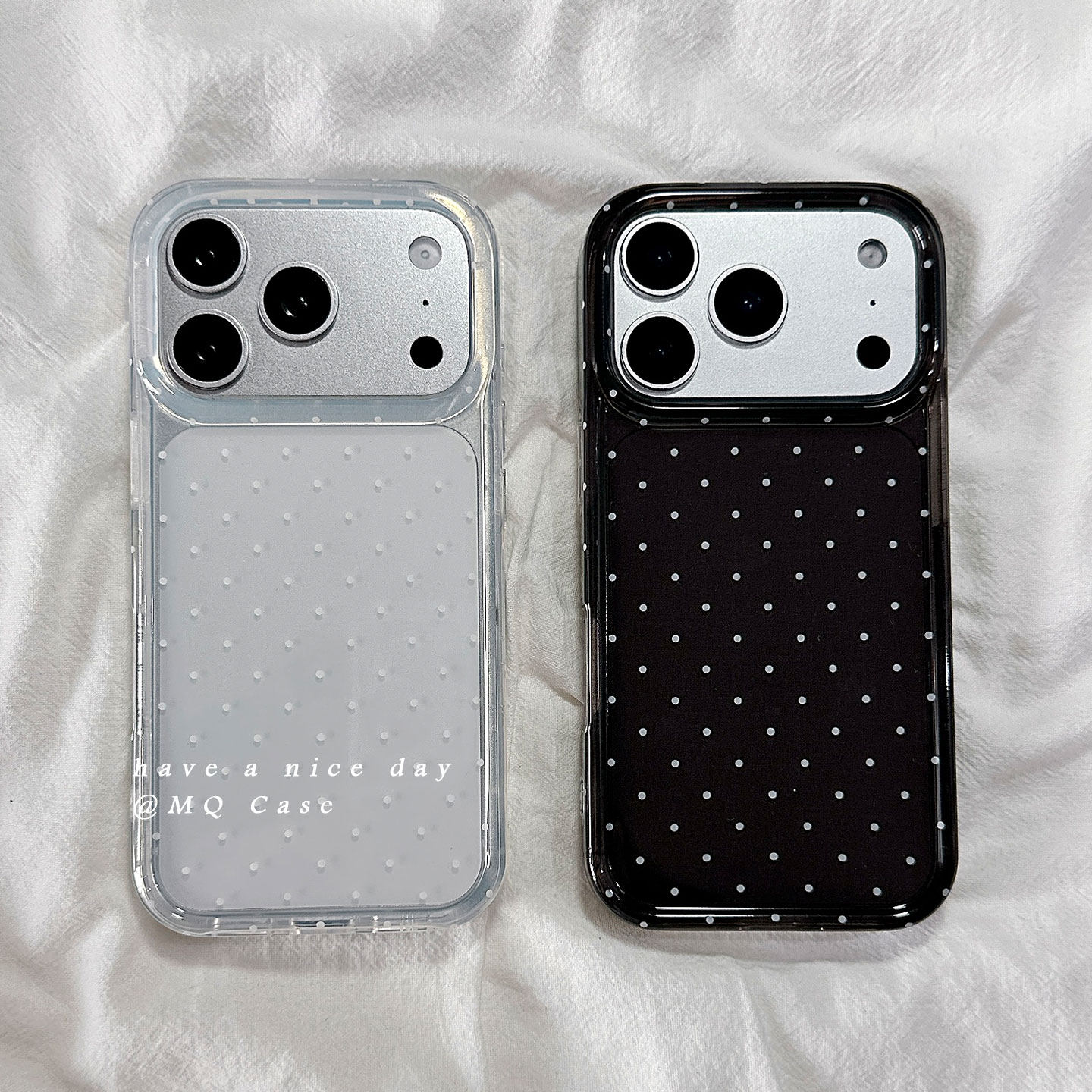 简约波点适用苹果17手机壳iPhone17Promax新款16pro高级感15pm磁吸保护套硅胶全包边防摔纯色ins日韩女软外壳