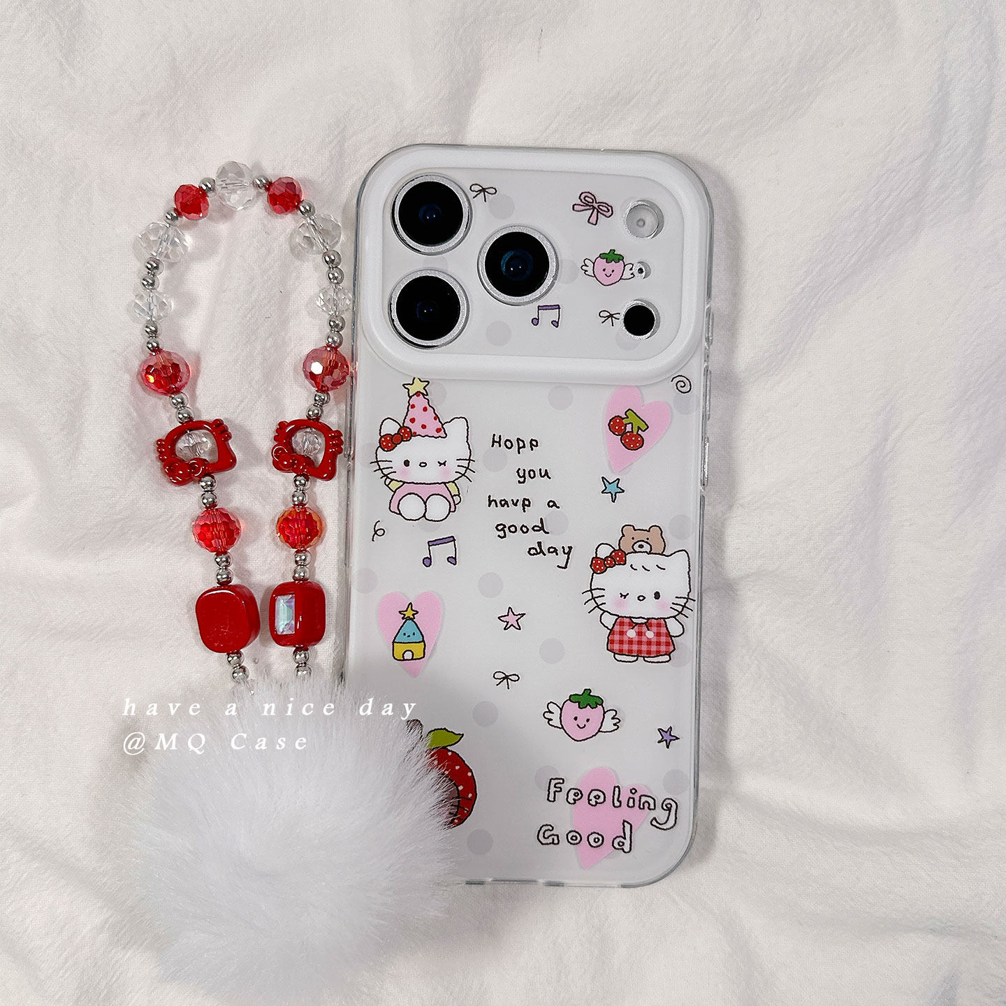 可爱日韩风卡通适用苹果17手机壳iPhone17Promax新款16高级感15保护套13硅胶14防摔全包磨砂带链条女款软壳外