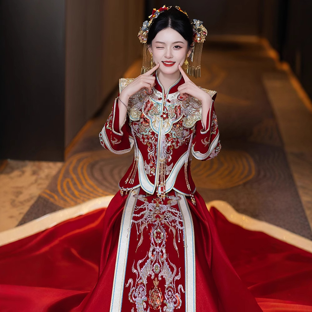 秀禾服2026年新娘结婚礼服敬酒服中式婚服奢华出嫁嫁衣出阁服秀禾