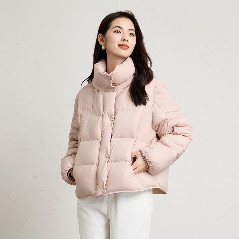 羽绒服女款白鸭绒2025冬季新款连帽泡芙面包服女短款加厚宽松外套
