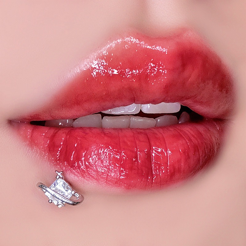 墨刺研究室 爱心行星锆石唇钉耳骨钉钛钢直钉辣妹ins唇饰穿刺饰品