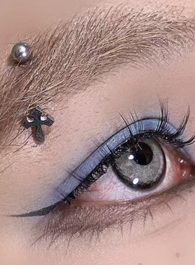 墨刺研究室 十字架 眉钉钛钢rook钉钛钢外螺纹弯钉手指钉穿刺饰品