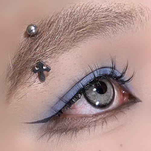 墨刺研究室 十字架 眉钉钛钢rook钉钛钢外螺纹弯钉手指钉穿刺饰品