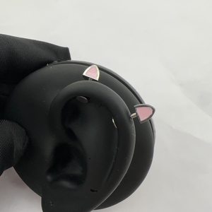 墨刺研究室猫耳朵唇钉钛钢耳骨钉可爱粉色耳轮钉耳钉ins穿刺饰品