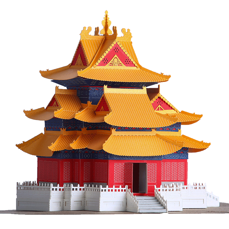 漫拼紙藝拼裝故宮角樓古建筑模型榫卯積木3D立體拼圖益智玩具diy