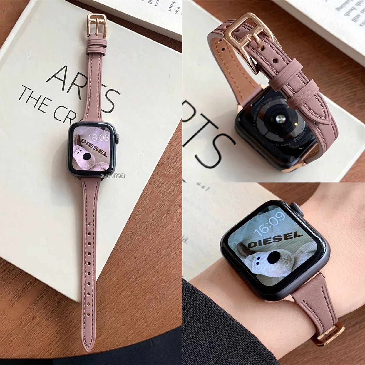 适用applewatch苹果手表iwatch表带s11细款s10小蛮腰se3真皮ultra3女款s9腕表专用秋冬高级感韩系质感新品