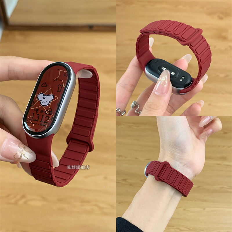 张婧仪同款适用小米手环10系列表带陶瓷版工装9硅胶磁吸专用8韩系高级感男女原装小众nfc