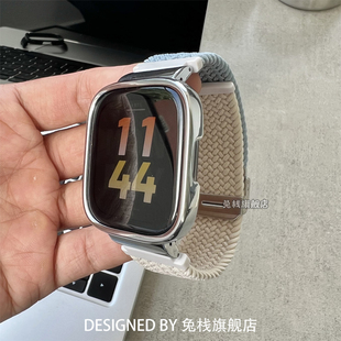 适用小米redmiwatch5/4/3红米手表3青春版表带redmi watch5/4/3/2代原装编织卡扣腕带男女生替换拼色尼龙运动