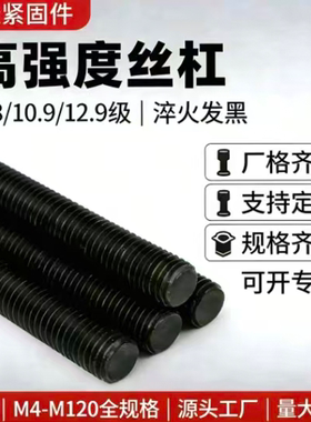 高强度丝杠8.8/10.9/12.9级通丝全螺纹螺杆牙条丝杆M4-M120