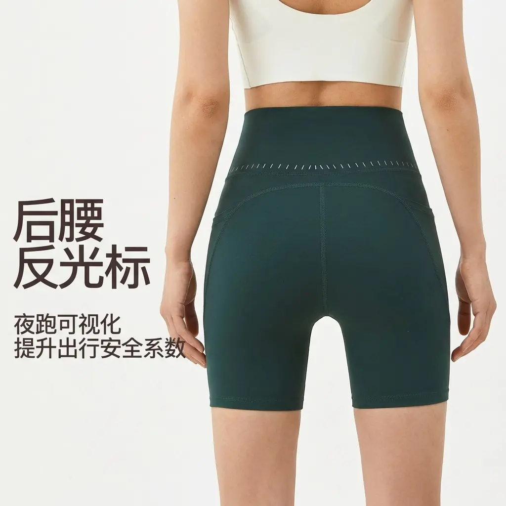 蜜桃提臀运动短裤女健身高腰收腹四分裤跑步健身瑜伽普拉提外穿