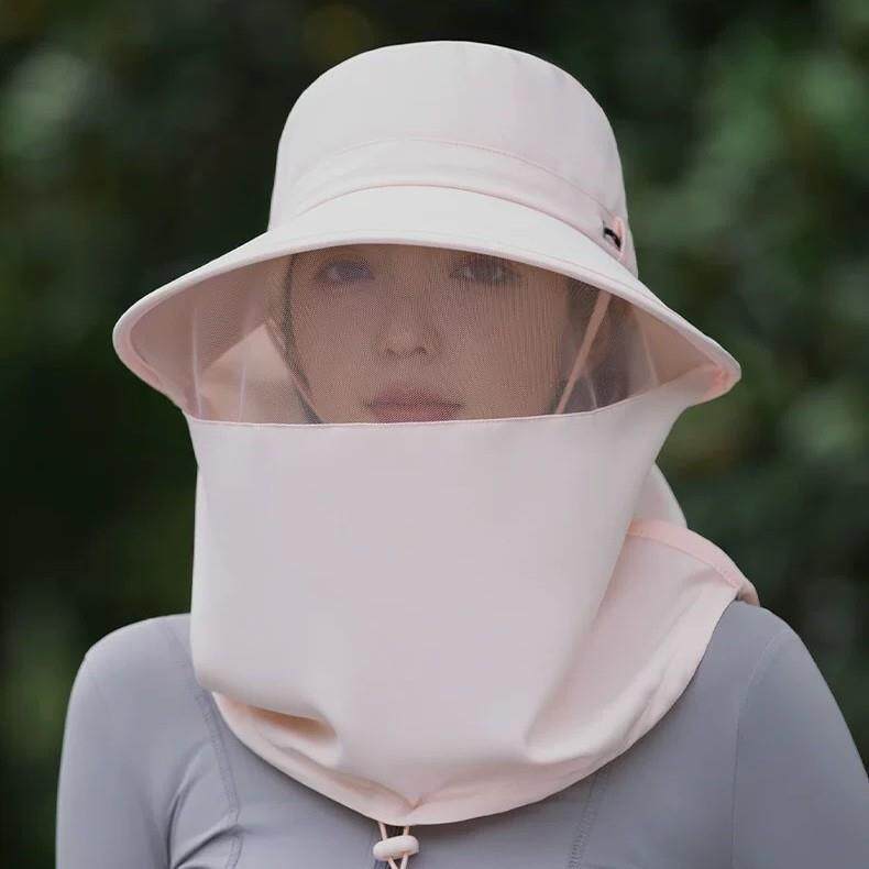 全方位防晒帽女夏季2025新款养蜂人不贴脸护颈面罩一体防蚊虫遮阳