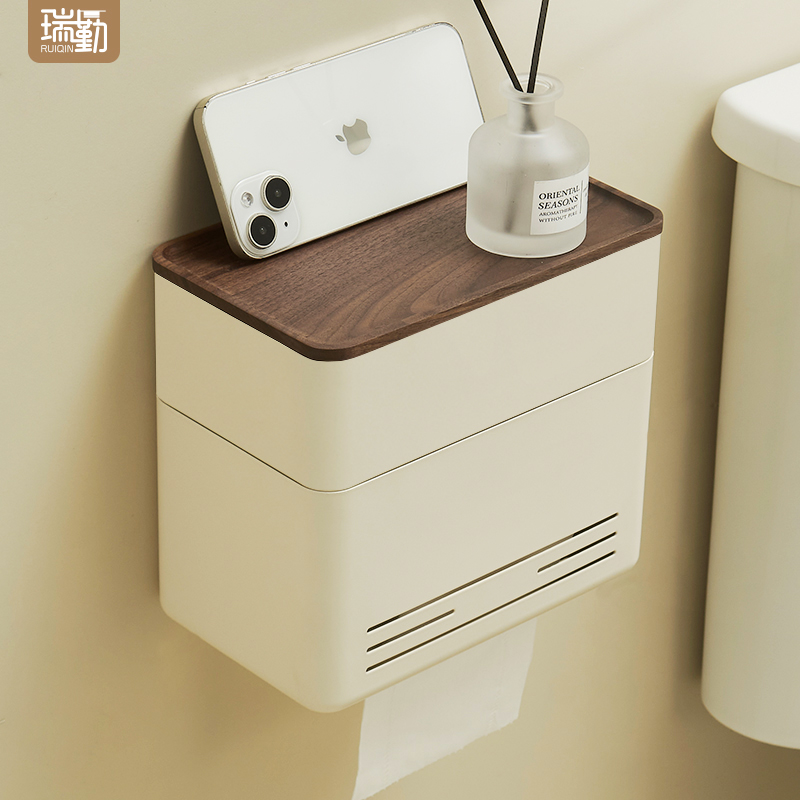 美拉德风卫生间纸巾收纳架